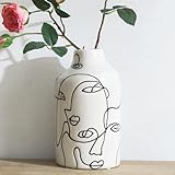 Kimdio Vaso in ceramica per decorazione domestica, vaso di fiori dal design astratto irregolare, decorazione per soggiorno vasi decorativi minimalisti per erba della pampa