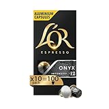 L Or - Capsule Caffè Espresso Onyx - 100 Capsule in Alluminio - Intensità 12 - Compatibili con Macchine Nespresso®* original - 10 confezioni da 10 capsule