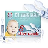 cleanwash 8 olive per lavaggi nasali bambini adulti e neonato + 2 siringhe per lavaggi nasali 10ml