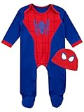 Marvel Tutine Neonato e Cappello Bambino | Body Neonato Spiderman Blu 3-6 Mesi