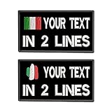 Toppe tattiche personalizzate 3,5 "L x 2" H, 2 pezzi Etichetta numero militare personalizzata Toppa bandiera Italia per più borse di abbigliamento Gilet Giacche Camicie da lavoro