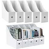 ZEEREE 10-pezzi Portariviste in Carta Kraft, Cartella File stile Semplice Riempimento Rack Box Paperwork Organizer Portapenne Desktop Stationery per ufficio,facile conservazione (Bianco)