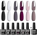 Omainy Smalto Semipermanente Smalti Semipermanenti Per Unghie Nail Polish UV LED Gel Unghie (Kit di 7 pcs 7.3ML/pc) 010