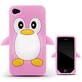 Tinkerbell Trinkets® Rosa Chiaro Silicone Pinguino Custodia/Cover/Case per iPhone 4 / 4S