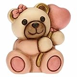 THUN - Teddy con Palloncino Rosa - Bomboniere, Bomboniere Battesimo - Ceramica - 4,8x4x6,2 cm h