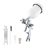 BenBow Paint Gun PK60 - Ugello HVLP 1.4mm, aria compressa, professionale - Pistola a spruzzo con tazza di plastica da 600ml.