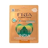 Fria K-Beauty Maschera Viso India con Vitamina C e Acqua di Fiori di Arancio, Effetto Illuminante e Uniformante sulla Pelle, Dermatologicamente Testata, Confezione da 1 Maschera