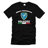 Folgore Brigata Paracadutisti Italia Paracadutista Brigarde T-Shirt # 35158, Taglia:Uomini L, Colore:Nero