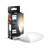 Philips Hue White Ambiance Lampadina Smart LED Smart, Bluetooh, Attacco E14, 5W, Dimmerabile, Luce Bianca da Calda a Fredda, Bianco