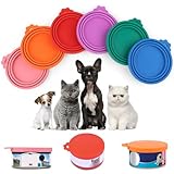 6 Pezzi Coperture per Lattine per Animali, Coperchi in Silicone per Barattoli di Cibo, Tappi per Lattine con Taglia 3 in 1, Universale Coperchi per Scatolette di Cibo per Animali