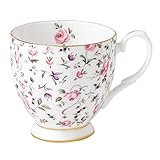 Royal Albert 0,3 l di fine Porcellana, Rose Tea Party Coriandoli, Stile Vintage, con i Piedi, Bianco