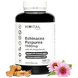 Echinacea 7500 mg. 180 capsule vegane per 6 mesi. Estratto di Echinacea Purpurea con il 4% di Polifenoli per migliorare le difese, il sistema immunitario e supportare le vie respiratorie superiori.