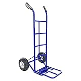 Carrello Portapacchi Portata Max 250 Kg A Mano Portatutto Ribalta Acciaio Tubolare Ruote Pneumatiche Rinforzate Trasporto Grandi Pacchi Portasacchi Portacasse Grandi Volumi 63 x 53 x 116 Cm (Blu)