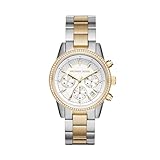 Michael Kors Ritz Orologio al quarzo cronografo con cinturino in acciaio inossidabile Argento e tono oro MK6474