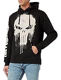 Marvel Punisher Skull Felpa con Cappuccio, Nero, XL Uomo