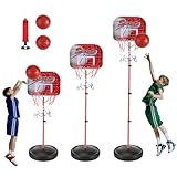 Canestro Basket Bambini, Canestro Basket Esternocon 2 Palloni da Basket e una Pompa, Canestro Basket Regolabile in Altezza, per Bambini dai 3 agli 8 Anni, per Canestri da Basket Indoor e Outdoor