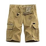 MJGkhiy Pantaloni Uomo Corti Cargo Estivi Pantaloncini Trekking con Tasche Laterali Leggero Pantaloncini da Lavoro Sportivi Bermuda Cargo Uomo Militari Comode Pantaloncini Tattici