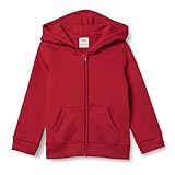 Amazon Essentials Felpe con Cappuccio Foderate in Pile con Cerniera Bambine e Ragazze, Rosso, 9 Anni