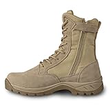 LUDEY Stivali Militari Cerniera Uomo Stivali Tattici Stivali Combattimento Stivali Escursionismo Anfibi Militari Uomo Scarpe da Trekking IDS928-Beige 45 EU