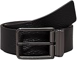 Calvin Klein Cintura Uomo Cintura in Pelle, Nero (Ck Black/Dk Brown), 90 cm