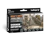 Vallejo- Farb-Set, Deutsche Infanterie, WWII Kit di Montaggio per modellino, 0.57 Fl Oz (Pack of 6), 070206