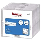 Hama Cofanetto a doppia custodia per CD dal design super sottile per 50 CD/DVD/Blu-ray, confezione da 25, trasparente, singola