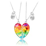 2 pezzi Collana Pendente Amicizia Set Best Friends Collana BFF Collana Cuore Viola Collana Amicizia per Ragazze Regalo di Compleanno per Migliori Amici