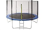 GOJUMP | TRAMPOLINO ELASTICO DA GIARDINO TAPPETO ELASTICO ESTERNO SPORT CON RETE DI SICUREZZA E SCALETTA - DIAMETRO Φ 250 cm CERTIFICATO CE