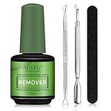 Remover Solvente Per Smalto Semipermanente,Levasmalto Rimuovi Semipermanente Unghie,Togli in 5 Minuti,Rimozione Per Shellac Gel Polish,con Lime per Unghie e Raschietti per Smalto e Spingi Cuticole