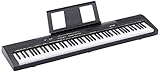 Amazon Basics - Pianoforte Digitale Portatile con 88 Tasti Semipesati, Pedale di Sustain, 2 Altoparlanti, 140 Timbri, 200 Ritmi, 16 Canzoni Demo, Metronomo, Modalità Lezione - Nero