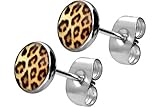 FILANGO® Orecchini in acciaio chirurgico LEOPARDO - 7,0 mm