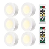 iKALULA Luci Armadio LED, 6 Pezzi con 2 Telecomando e Sensore di Touch Luci Notturna dimmerabili Lampada da Parete per Vetrine, Scale, Cucina, Garage (Bianco)