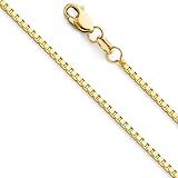 Collana in oro giallo massiccio, 18 carati, oro 750, con maglia veneziana, in confezione, 1 mm di larghezza e Oro giallo, colore: oro giallo, cod. Venezia-18-1mm-