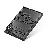 1PC Coyote Head Logo Fit per carrozzeria, parafango laterale o posteriore bagagliaio Emblema Badge Sticker Decal (nero)