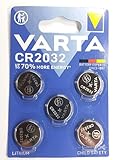 VARTA Batterie a bottone CR2032, 5 pezzi, Power on Demand, al litio, 3 V