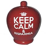 SALVADANAIO terracotta"KEEP CALM & RISPARMIA" N° 19 cod. 7226