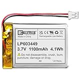 EEMB 3.7V 1100mAh 603449 Batteria ai polimeri di litio ricaricabile Lipo con connettore JST-Fai una polarità sicura del dispositivo corrispondente con la batteria prima dell acquisto !!!