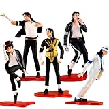 Keyhvao 5 statuette di Michael Jackson da 11 cm, statue in posizione eretta, statuette Moonwalk, decorazione alla moda, in PVC, regalo per i fan, unisex