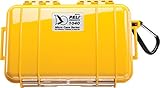 Peli 1040 Micro Case, Custodia protettiva a tenuta stagna di piccole dimensioni, Grado di protezione IP67, Capacità di 0,7L, Prodotto in USA, Colore Giallo/Nero