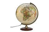 Interkart Globo Luminoso, mappamondo, 30cm Base in Legno, cartografia Stile Antico - Italiano