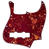 Musiclily 10 Fori J Bass Battipenna Pickguard per Basso Elettrico Fender American/Messicano Standard Jazz Bass, 4 strati Vintage Tortoise