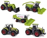 Toyland® Set di 5 Giocattoli per Macchine agricole in Metallo pressofuso Verde - Circa 4,5 cm ciascuno - Include trattori, mietitrebbie e Altro!