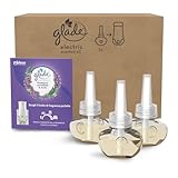 Glade liquido elettrico Profumatore per Ambienti con Olii Essenziali, Fragranza Lavanda & Aloe Vera, 3 Ricariche