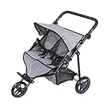 KNORRTOYS.COM- Knorrtoys 16722-Zwillingspuppenwagen Duo Grey Passeggino per Bambole, Colore Jeans Grigi, 64 x 48 x 55 cm, 16722