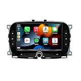 Autoradio Android 11 compatibile per Fiat 500 2016-2019 con CarPlayer wireless Android Auto, 7 pollici 2 Din Touch Screen Autoradio Supporto Bluetooth/FM/WiFi/GPS/Mirror Link