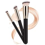 Pennello Fondotinta Liquido, 3 Pezzi Pennello Correttore Viso Blush Make Up Contouring, Perfetto Per Qualsiasi Look, Funziona Con Liquidi, Smalti, Creme, Modellanti, Fard e Ciprie Fissanti