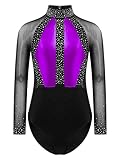 Zaldita Body da Balletto Ballerina per Bambina Ragazza Body Lucido Danza Classica Body Leotard da Ginnastica Artistica Body da Pattinaggio Allenamento Competizione Viola 9-10 anni