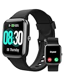 GRV Smartwatch Uomo Donna Chiamate Bluetooth Orologio Contapassi Orologio Fitness Sport Cardiofrequenzimetro Saturimetro per Android iOS Notifiche Messaggi Whatsapp 100 Modalità Sportivo Nero