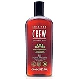 American Crew 3 in 1 Tea Tree, Shampoo, Balsamo e Bagnodoccia per Uomo, Ideale per Palestra, Piscina, Mare e Viaggio, Ammorbidisce la Pelle (450ml)