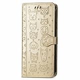 Nadoli Divertente Cartone Goffratura Gatto Cane Modello Pelle Sintetica Chiusura Magnetica Slot per Schede Portafoglio Flip Custodia Cover per Samsung Galaxy A25 5G